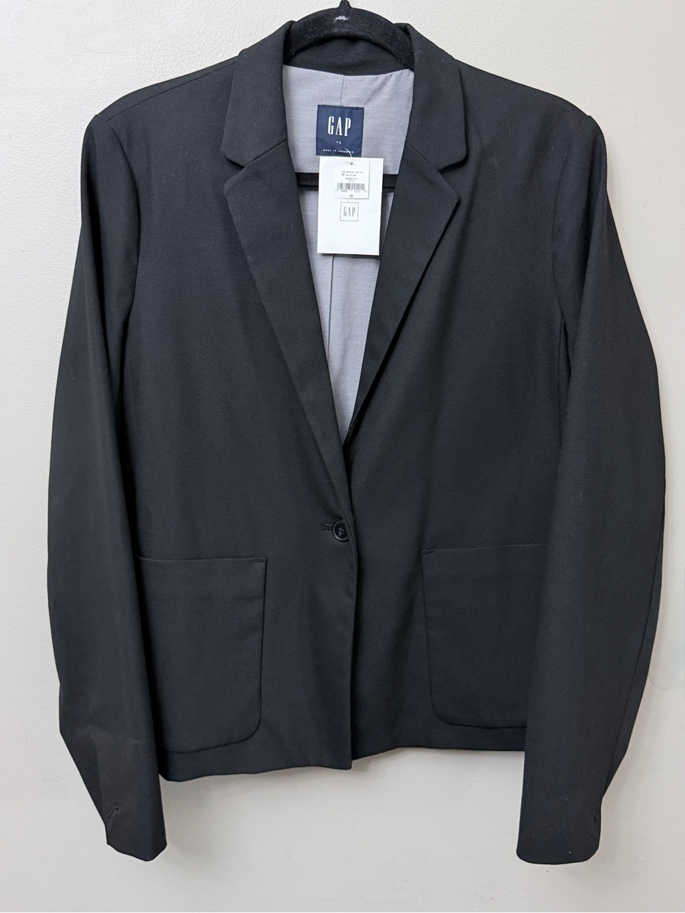 Gap Tailored Black Basketweave Icon Blazer – Women’s Size 12